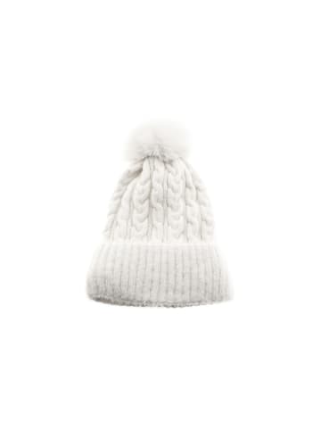 Faera Wintermütze mit Flechtmuster OneSize mit Innenfutter - warmhaltend in Weiß