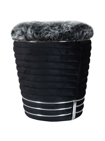 Kayoom Hocker Doric in schwarz - graphit