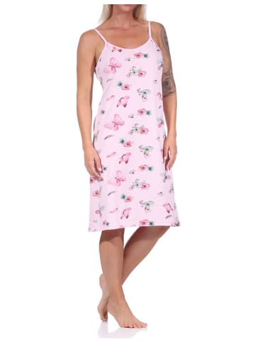 NORMANN Spaghetti Nachthemd florales Design Übergrösse 125 215 212 in rosa
