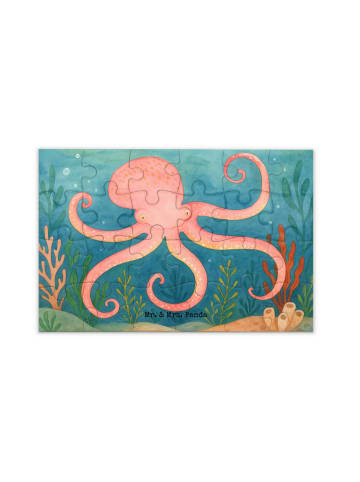 Mr. & Mrs. Panda Puzzle Tintenfisch Design ohne Spruch in Weiß