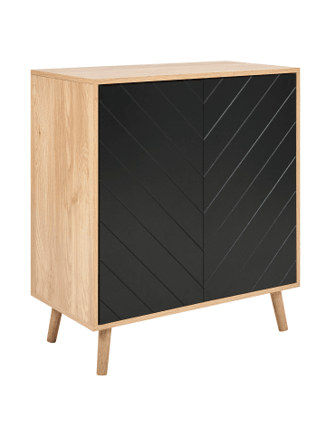 Beliani Sideboard BRISTOW in Schwarz/Braun - (W) 76 x (H) 84 x (L) 40 cm