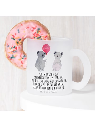 Mr. & Mrs. Panda Trinkglas Koala Luftballon mit Spruch in Transparent
