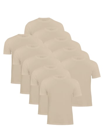Cotton Prime® 10er Pack T-Shirt Basic O-Neck in Beige