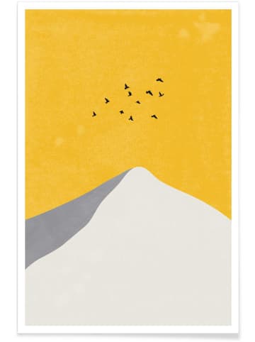 Juniqe Poster "Mountain Peak" in Cremeweiß & Gelb