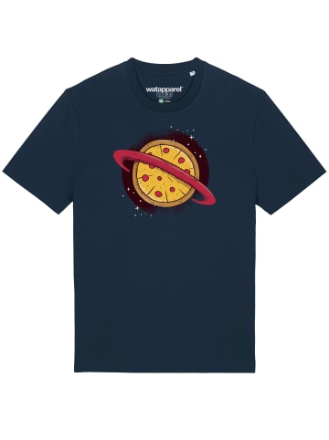 wat? Apparel T-Shirt Pizza Planet in Dunkelblau