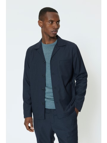 Matinique Overshirts MAlanden Gerade Passform in Navy Pinstripe
