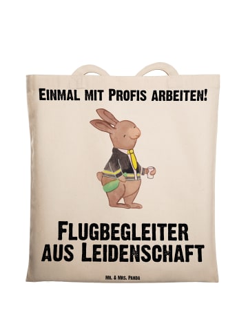 Mr. & Mrs. Panda Laptoptasche Flugbegleiter Leidenschaft mit Spruch in Creme