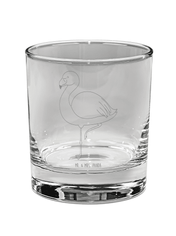 Mr. & Mrs. Panda Whiskey Glas Flamingo Classic ohne Spruch in Transparent