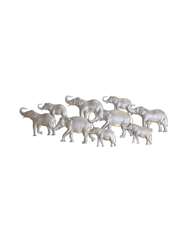 möbel-direkt Wanddekoration Elefantenfamilie in silber