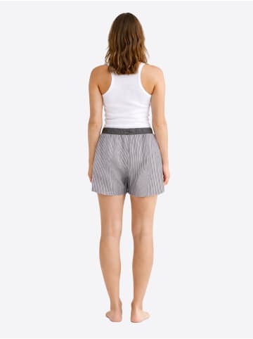 Luca David Pyjama-Shorts Olden Glory in Blau/Weiss