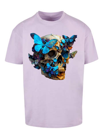 F4NT4STIC Heavy Oversize T-Shirt Schmetterling Skull OVERSIZE TEE in lilac