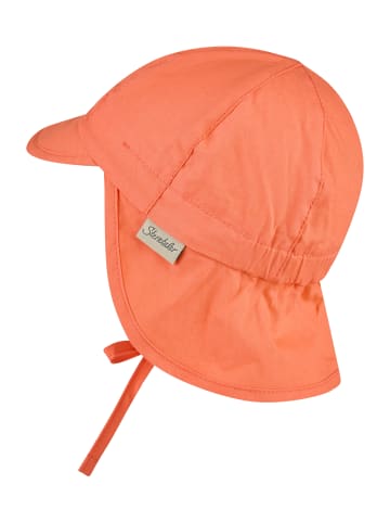 Sterntaler Schirmmütze mit Nackenschutz uni in leuchtorange