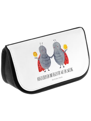 Mr. & Mrs. Panda Kulturbeutel Sternzeichen Zwilling mit Spruch in Weiß