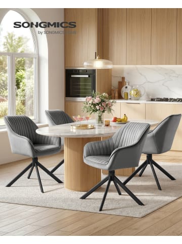 SONGMICS Esszimmerstuhl Tyra in Grau-Schwarz - (B)60 x (H)81.5 x (T)58 cm