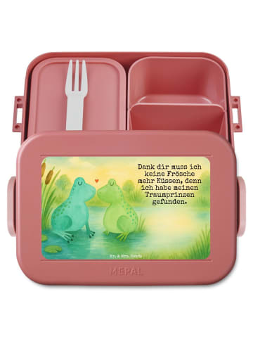 Mr. & Mrs. Panda Bento Box Frosch Liebe Design mit Spruch in Rot Pastell