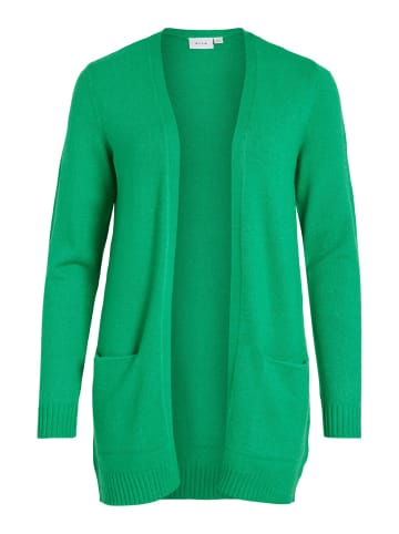 Vila Feinstrick Basic Cardigan Stretch mit Taschen VIRIL in Grün-3