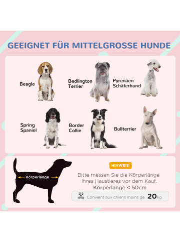 Pawhut Hundehütte 75L x 88B x 82H cm