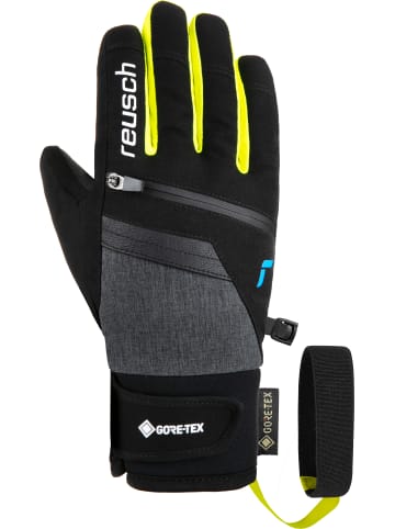 Reusch Fingerhandschuhe Travis GORE-TEX Junior in 7686 blck/blck mel/safety yell