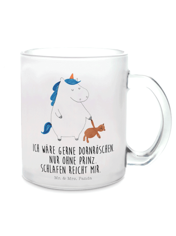 Mr. & Mrs. Panda Haferl Einhorn Teddy mit Spruch in Transparent