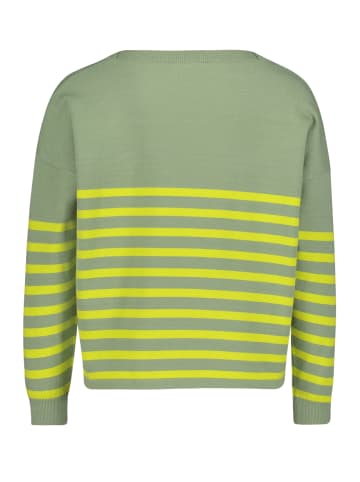 CARTOON Strickpullover mit U-Boot-Ausschnitt in Green/Yellow