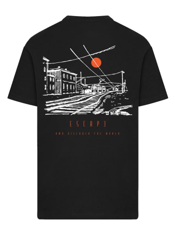 F4NT4STIC T-Shirt Escape Discover the World Town Train Station in schwarz