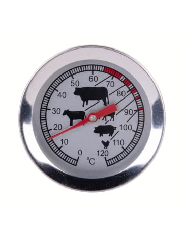 Excellent Houseware Fleischthermometer in Silbern, (B) 5,5 x (H) 20,5 x (L) 9 cm