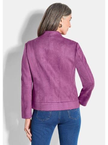 GOLDNER Elegante Veloursjacke mit Stehkragen in beere