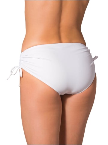Aquarti Aquarti Damen Bikinihose mit Raffung und Schnüren in weiß