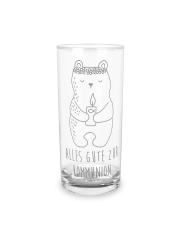 Mr. & Mrs. Panda Wasserglas Bär Kommunion mit Spruch in Transparent