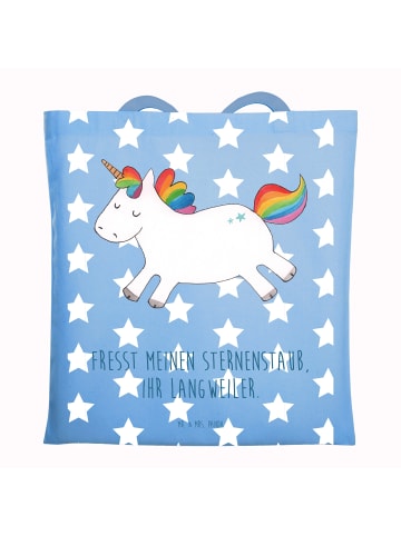 Mr. & Mrs. Panda Tragetasche Einhorn Happy mit Spruch in Sky Blue