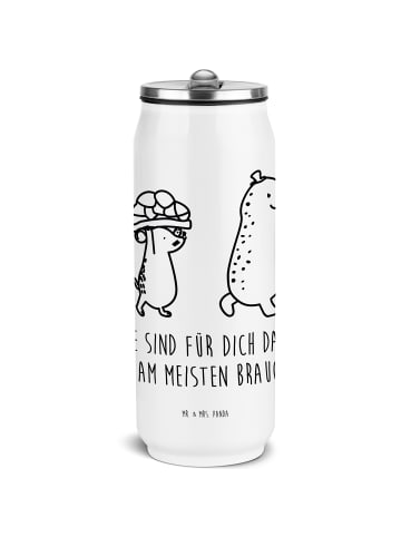 Mr. & Mrs. Panda Wasserflasche Schildkröte Maus mit Spruch in Weiß