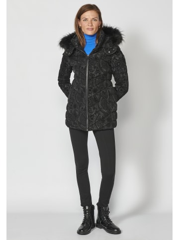 KOROSHI Gepolsterte lange Parka in schwarz