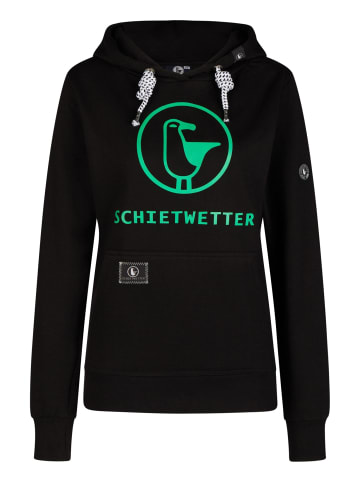 SCHIETWETTER SCHIETWETTER Hoodie Logoprint Gerti in black/neongreen