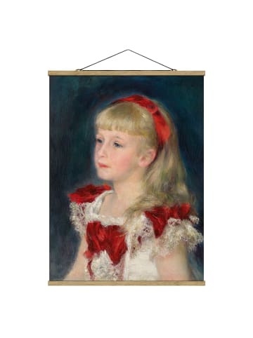 WALLART Stoffbild - Auguste Renoir - Mademoiselle Grimprel in Creme-Beige