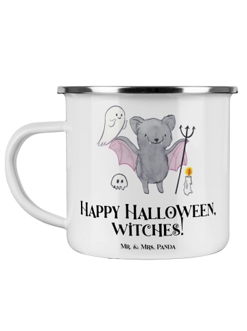 Mr. & Mrs. Panda Blechtasse Halloween Hexen mit Spruch in Weiß