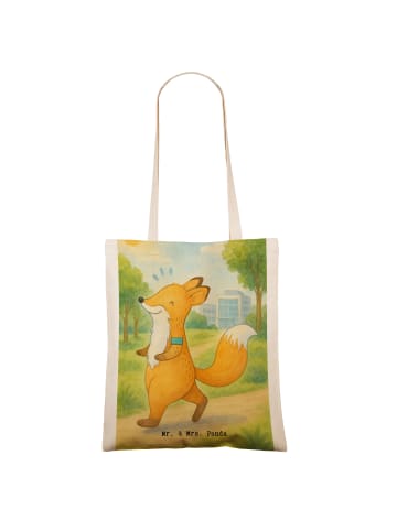 Mr. & Mrs. Panda Shopping Tasche Fuchs Joggen Design ohne Spruch in Weiß