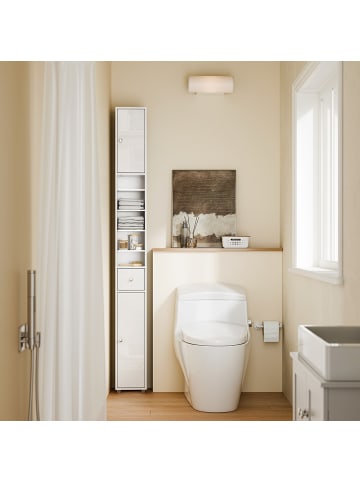 SoBuy Badezimmerschrank in Hochglanzweiß - (W) 20 x (H) 180 x (L) 20 cm
