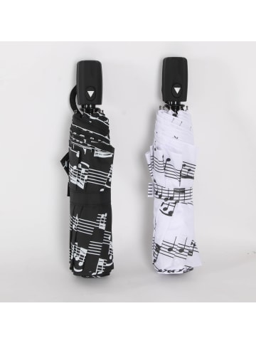 COFI 1453 Teleskop Taschenschirm mit Schutzhülle ?100 cm mit Notenmuster in Schwarz