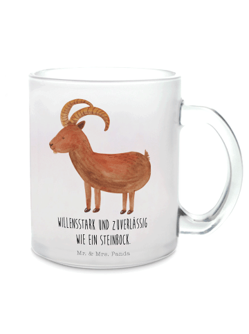 Mr. & Mrs. Panda Teetasse Sternzeichen Steinbock mit Spruch in Transparent
