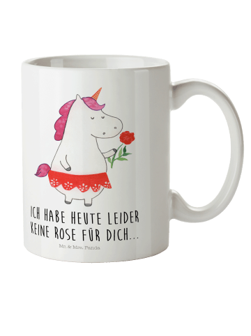 Mr. & Mrs. Panda Kindertasse Einhorn Dame mit Spruch in Weiß