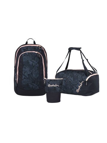 Satch Schulrucksack-Set AIR "Midnight Jungle" 3-tlg. in Schwarz