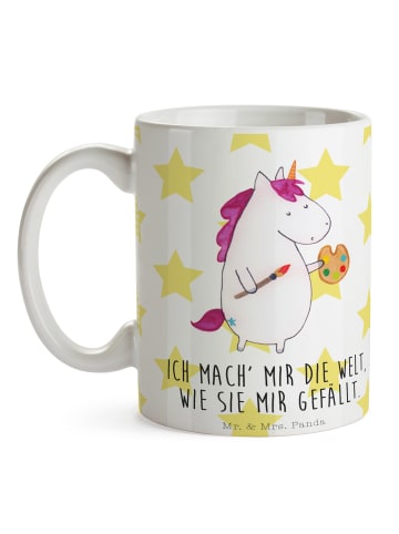 Mr. & Mrs. Panda Teebecher Einhorn Künstler mit Spruch in Weiß
