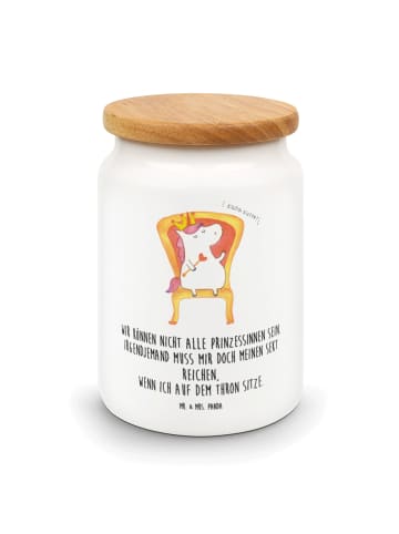 Mr. & Mrs. Panda Teedose Einhorn König mit Spruch in Weiß