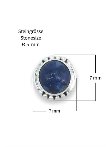 mantraroma 925er Silber - Ohrstecker (L) 7 x (B) 7 mm mit Lapis Lazuli