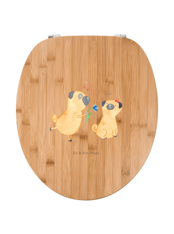 Mr. & Mrs. Panda Motiv WC Sitz Mops Verliebt ohne Spruch in Braun