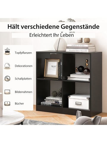 COSTWAY Bücherregal mit 4 Fächern in Schwarz