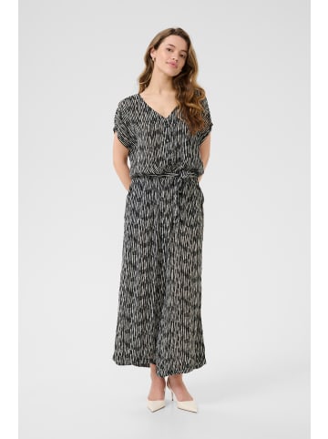 Kaffe Overall KAmille Loose fit in Black/Chalk Graphic Lines