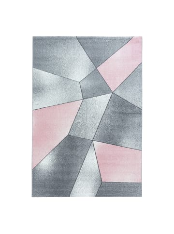 KADIMA DESIGN Teppich Kurzflor Geometrisch Polypropylen Wohnzimmer in Pink