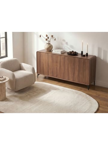 Beliani Sideboard COWELL in Braun/Schwarz - (W) 160 x (H) 82 x (L) 40 cm