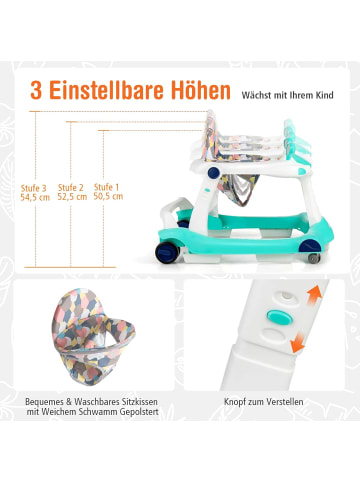 COSTWAY 2-in-1 Lauflernhilfe 6-18 Monate in Grün
